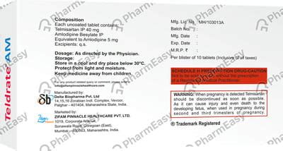 Teldrate Am 40/5mg Strip Of 10 Tablets: Uses, Side Effects, Price ...
