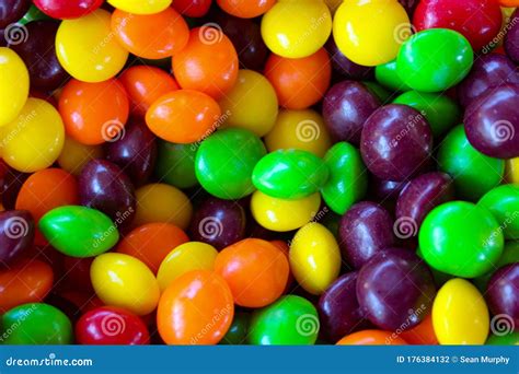 Rainbow Colored Fruit Flavored Candy Stock Photo - Image of green ...