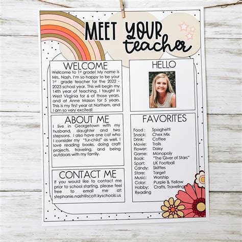Meet The Teacher Templates | Printable AT A GLANCE