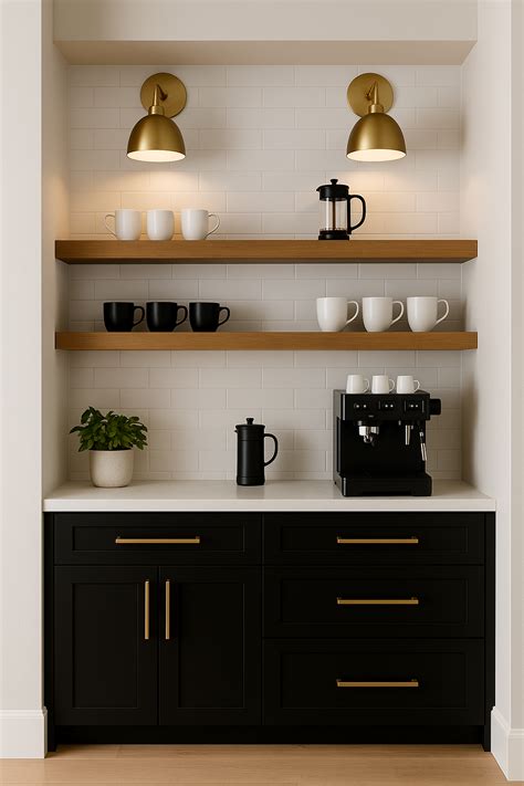 Modern Coffee Nook Elegance | Coffee bar home, Home decor kitchen ...