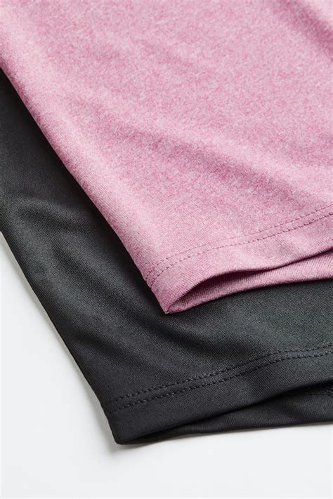 2-pack sports vest tops - Pink marl/Black - Ladies | H&M IN