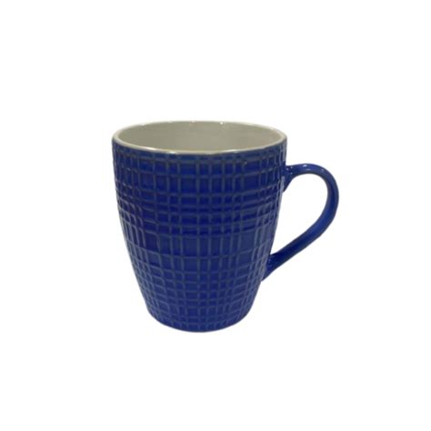 4072 - Taza de cerámica labrada bicolor 7,5x9cm alto - GM Importaciones