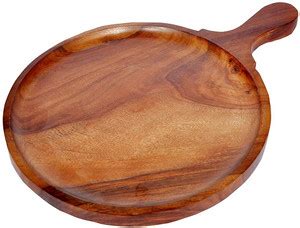 US HANDICRAFTS Wooden handmade bat shape pizza serving tray 12 inch ...