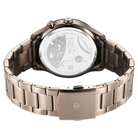 Buy Online Titan Stellar Multifunction Brown Dial Brown Stainless Steel ...