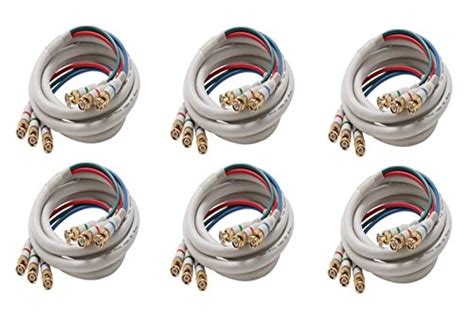 C&E CNE427497 6-Feet 3-BNC Component Video Cable, Ivory, 6-Pack ...