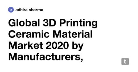 Global 3D Printing Ceramic Material Market 2020 by Manufacturers ...