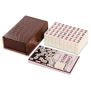 GUSTARIA Travel Mini Mahjong, Chinese Mahjong Tiles Set with 146 Ivory ...