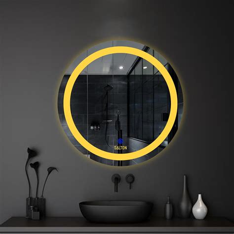 Buy SALTON Premium Frameless Round Led Mirror Wall Mounted Mirror, 24× ...