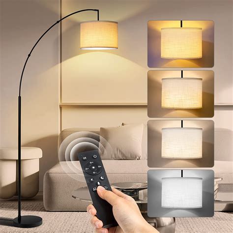 OUTON Arc Floor Lamp with Remote Control, 81" Height Dimmable LED Floor ...