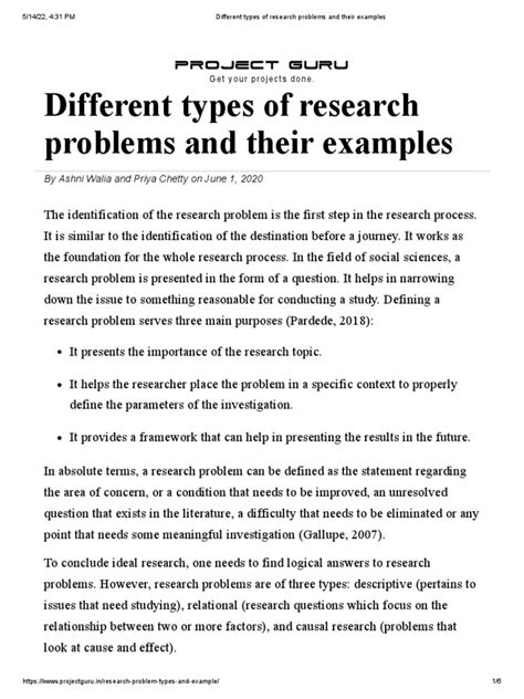 Image result for Research Problem Examples