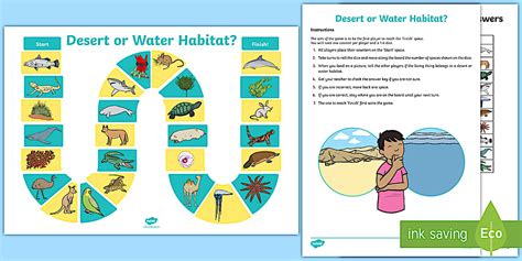 Desert or Water Habitat Board Game (teacher made) - Twinkl
