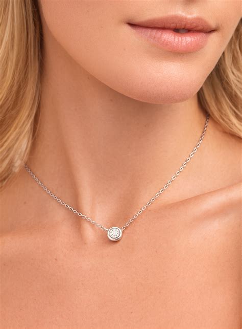 Solitaire Necklace - 925 Sterling silver Online at best price – ZAISHA