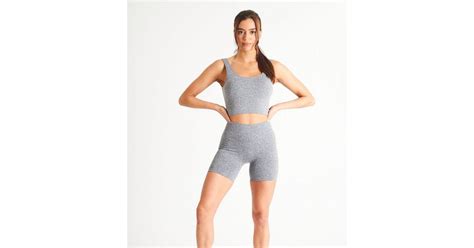 South Beach Pale Grey Marl Seamless Sports Crop Top | New Look