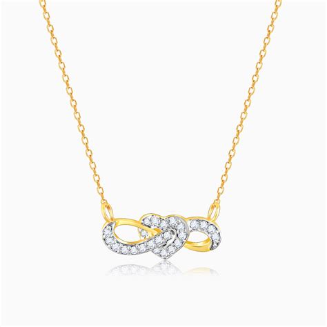 Gold Limitless Love Diamond Necklace – Heer by GIVA