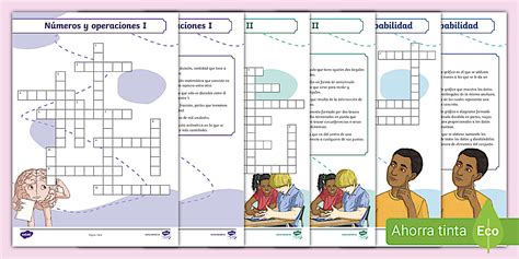 Pack de recursos: crucigramas matemáticos para primaria