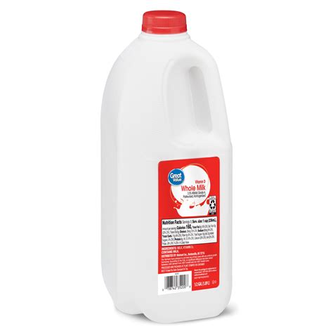 Buy Great Value Whole Vitamin D Milk, Half Gallon, 64 fl oz Online at ...