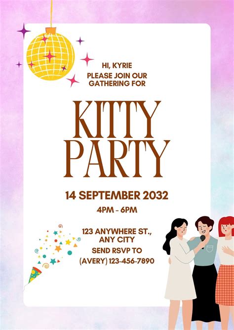 Free Customizable Kitty Party Invitation Card Templates | Canva