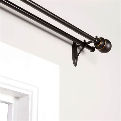 Bronze Double Curtain Rod 36-66in Decorative | At Home