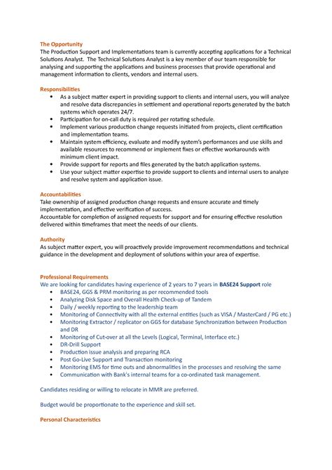 Base24 Switch support-Doc - The Opportunity The Production Support and ...