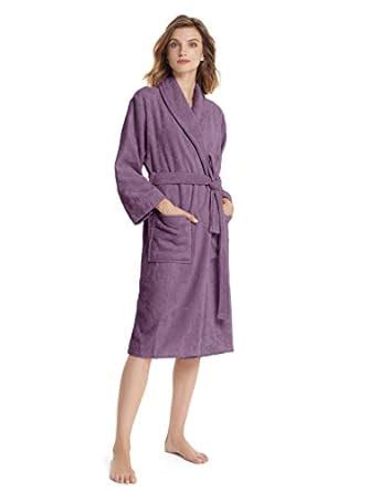 SIORO Terry Cloth Robes for Women Cotton Towel Bathrobe Soft Shower ...