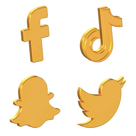 Facebook, Tiktok, Snapchat and Twitter Icon Isolated with Transparent ...