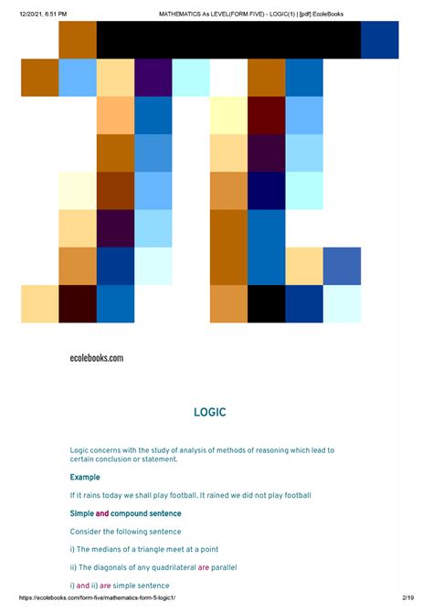 Mathematics - Logic - ecolebooks LOGIC Logic concerns with the study of ...