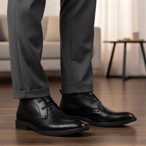 Men's Textured Lace-Up Ankle Boots – Carlton London Online