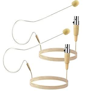 2 Pieces in Ear Back Electric Microphone Mini XLR Mic Over The Ear ...