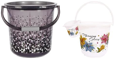 Kuber Industries Unbreakable Plastic Triangle Print Bucket for Home ...