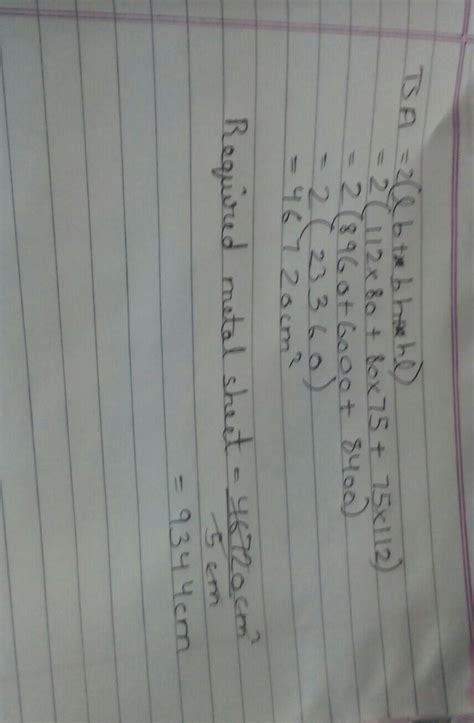 The outer length,breadth & height of a box without lid are 112cm,80cm ...