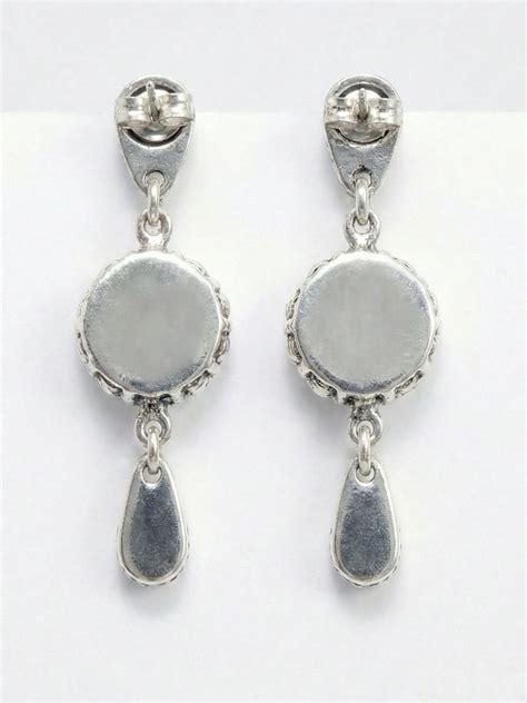 White Stone Dangling Pure Silver Earring