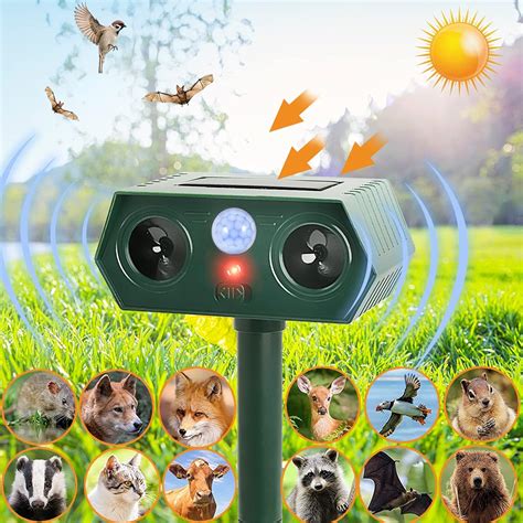 Petoor Solar Powered Ultrasonic Animal Repeller for Outdoor India | Ubuy