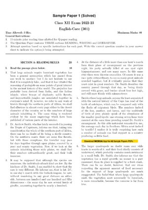English sample paper - Class XII English-Core Sample Paper 3 Page 1 ...