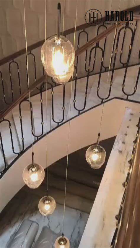 Ordo Staircase Long Glass Chandelier – Harold Electricals