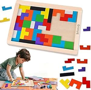 DIVUE Puzzle for Kids Wooden Intelligence Game | Jigsaw Brain Teaser ...