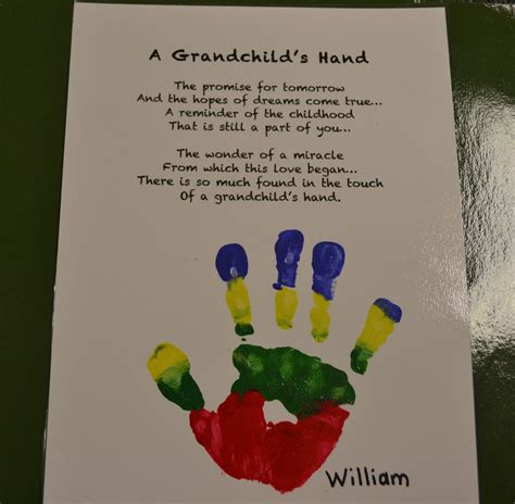 A Grandchild's Hand | Grandparents day crafts, Grandparents day ...