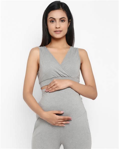 Wobbly Walk Feeding Bra-Grey-Crossover Style-Non Padded-Seamless ...