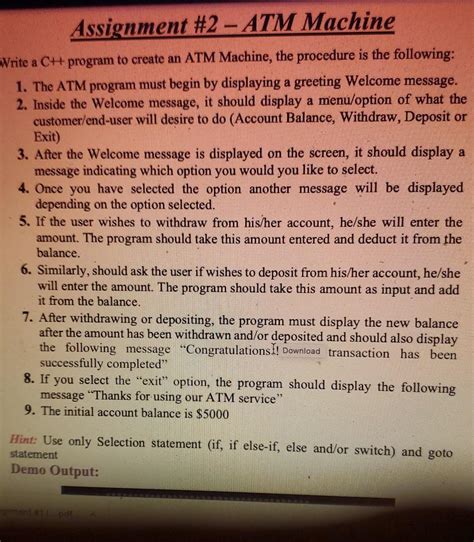 Image result for ATM Program C