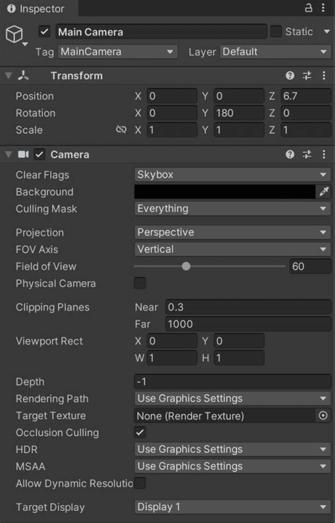 Camera Unity 3D 的图像结果