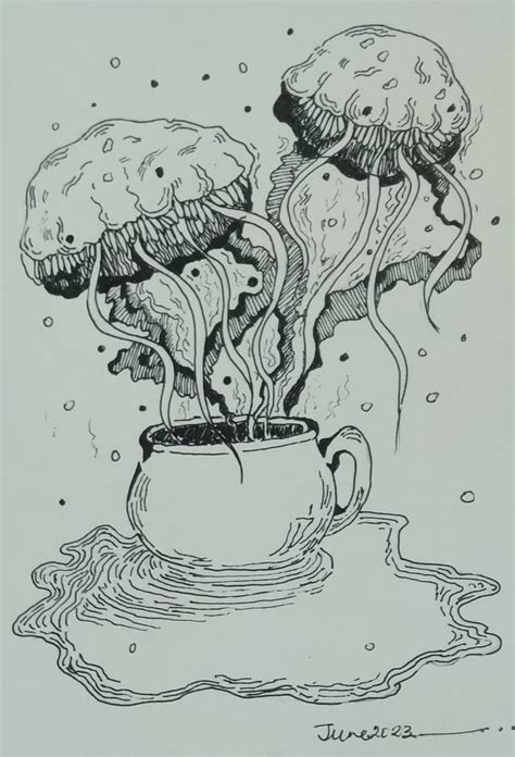 "Figments Of Imagination 2": Steel Grey contemporary drawing by ...