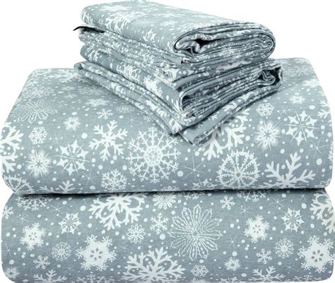 Amazon.com: LAMANNI CVC Flannel Sheet Set - Full, 4 Piece - Soft, Warm ...