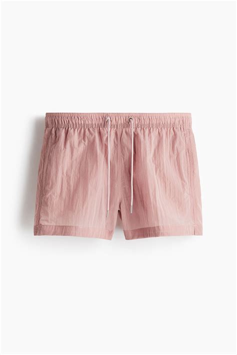 Crinkled Nylon Swim Shorts - Pink - Men | H&M US