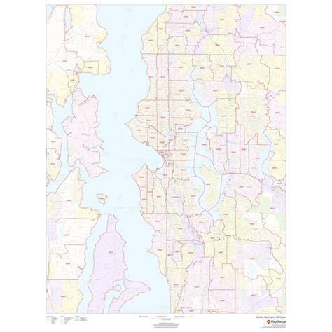 Seattle, Washington ZIP Codes by Map Sherpa - The Map Shop