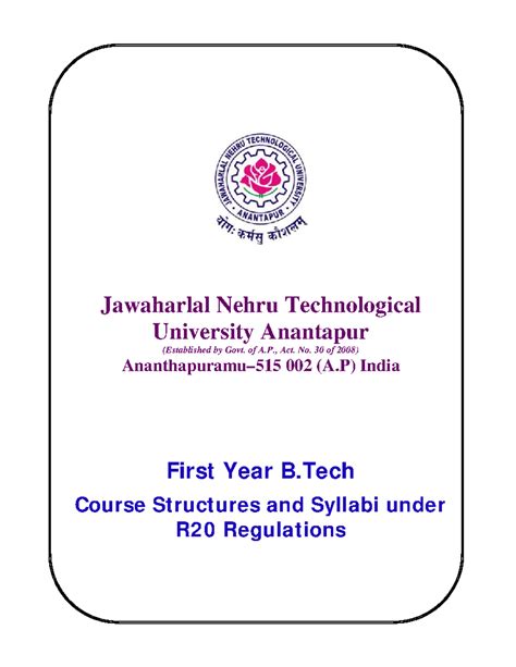 Jntua-R20-B - AI & DS 1st Sem Course Structures & Syllabi - Studocu