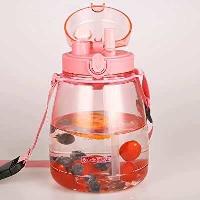 Grab Smart Water Bottle with Straw Pink 45oz Aesthetic Water Bottle for ...