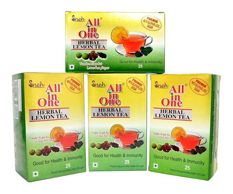 All in One Herbal Lemon Tea Premix Sulphur Less Sugar Pack Of 4, 100 ...