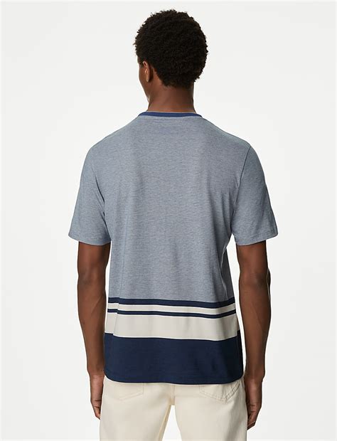 Buy Pure Cotton Striped T-Shirt at Marks & Spencer