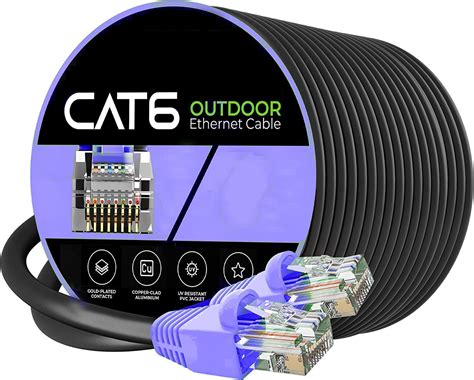50 Meter Cat6 Outdoor Ethernet Cable 24 AWG,LLDPE, Waterproof, Direct ...