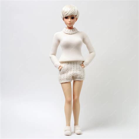 3d Knitted Hannah Character On White Background Design | Premium AI ...