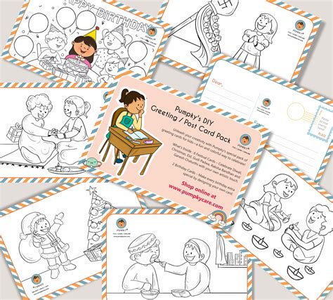 Pumpky DIY Kids Greeting Postcard Pack of 8 – Green Pharmacy Store